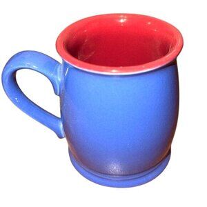 Blue & Red Ceramic Mug 10 Oz Coffee Cup By WCL Made In China Durable Modern Desi